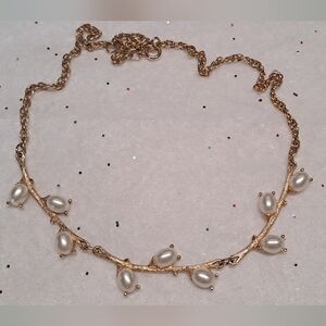 Sarah Coventry Gold Necklace with Pearls